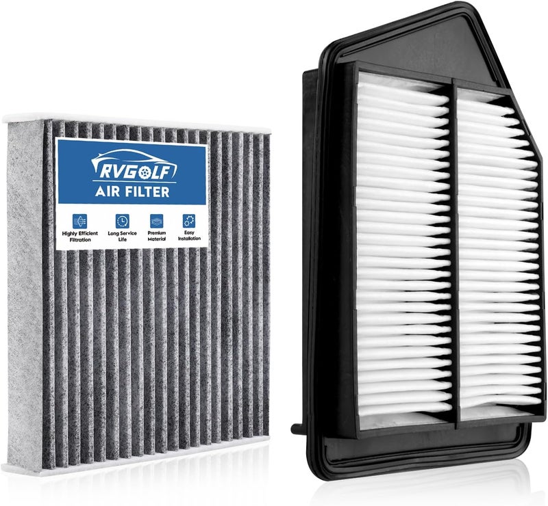 RVgolf Engine+Cabin Air Filters Set Fit for 2013-2017 Honda Accord 2.4L, 2015-2020 Acura TLX 2.4L Engine Air Filter for My Car Replacement Automotive Accessories CF10134 CA11476 - Image 1
